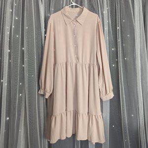 SHEIN Plus Solid Button Front Smock Dress 4X